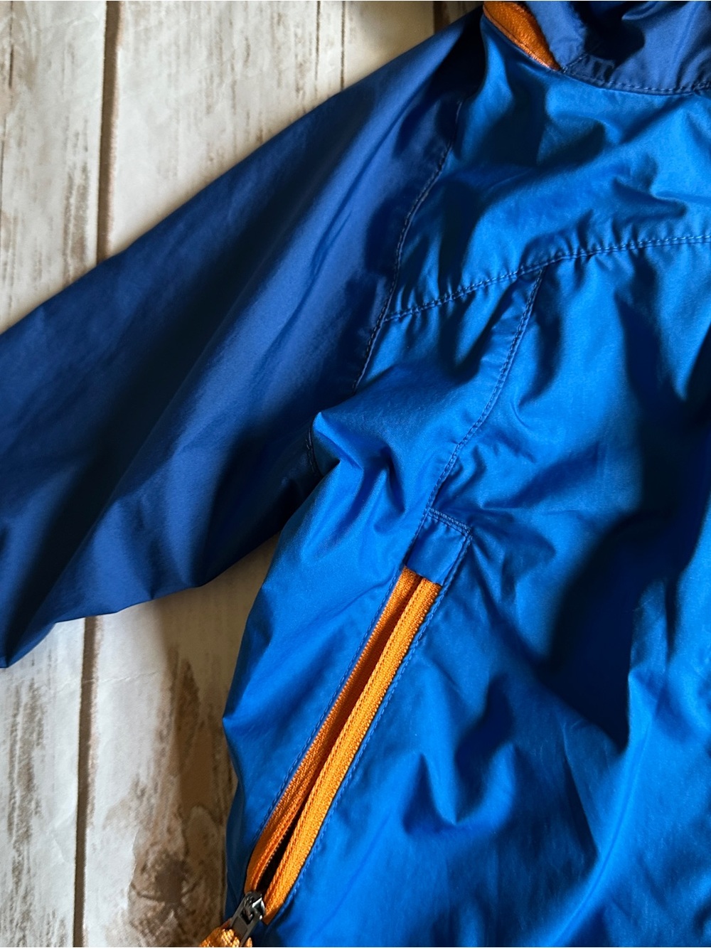 Patagonia blue jacket light wear jacket removable hood vguc 12/18 - Picture 5 of 13